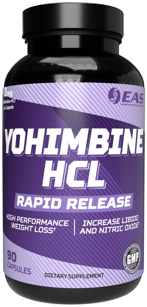 EAS Yohimbin HCL 124; Zlepšení hubnutí & atletický výkon 124; Rychlé uvolnění technologie CLAS124; Gluten Free, non GMO, Vegetarian Friendly CLAS124; 90 Kapsle