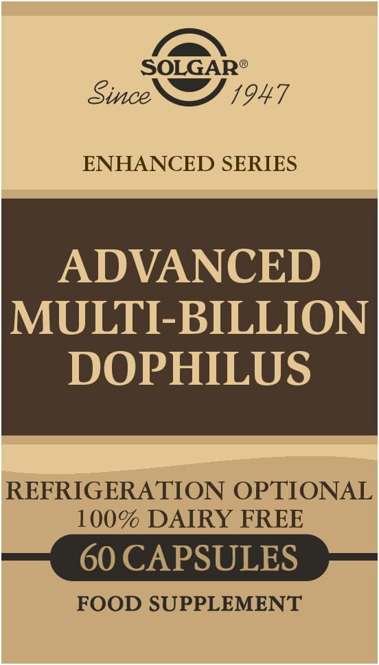 Solgar Advanced Multi-Billion Dophilus, 60 Zeleninové kapsle - Podporuje zdravé střevní Flora - 5 bilionů mikroorganismů Per Serving - Gluten, Dairy, Laktóza & Mléko Ne - Vegetariánské - 60 Služeb