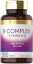 Carlyle B-Complex Vitamin s B12 IR 124; 300 Tablety IR 124; High Potency Formule IR 124; Vegetariánský a non-GMO doplněk