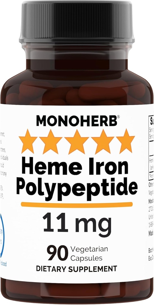 Heme Iron Polypeptidum 11 mg - 90 Vegetariánských kapslí - Komplexní doplněk železa