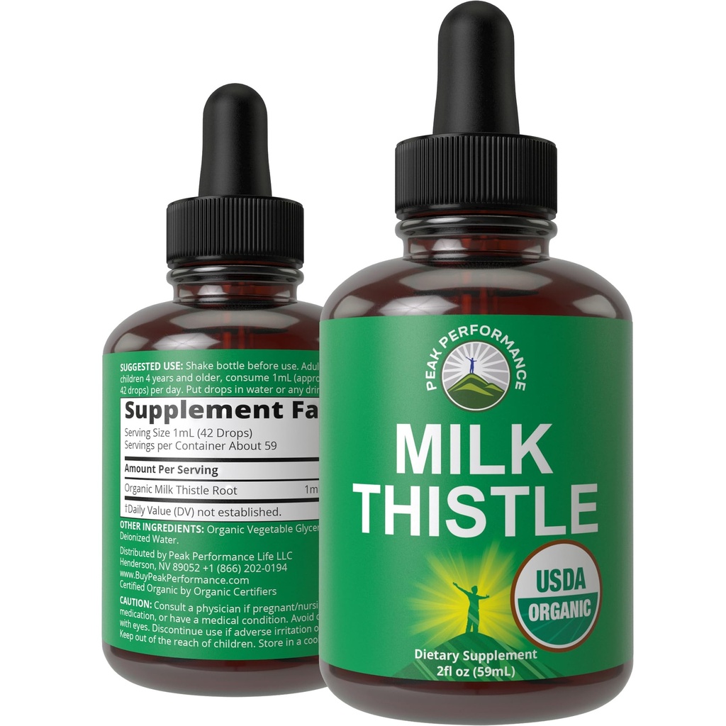 USDA Organic Milk Thistle Extract Vegan Liquid Drops. Játra Detox Bylinný dodatek. Nulový cukr, skvělý pro potravu a čistou. Čisté organické mléčné tenké tinktury doplňky pro ženy a muže