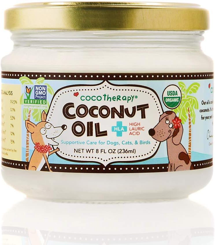 Kokoterapie Organic Virgin Coconut Oil, 8 Ounces, přírodní doplněk pro psí kůže pokrm a imunita