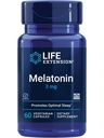 Life Extension Melatonin, 3 mg, Optimální podpora spánku, Zdravé cirkadiánní rýmy, Cellular Defense, Gluten- Free, Non- GMO, Vegetariánské, 60 Kapsle