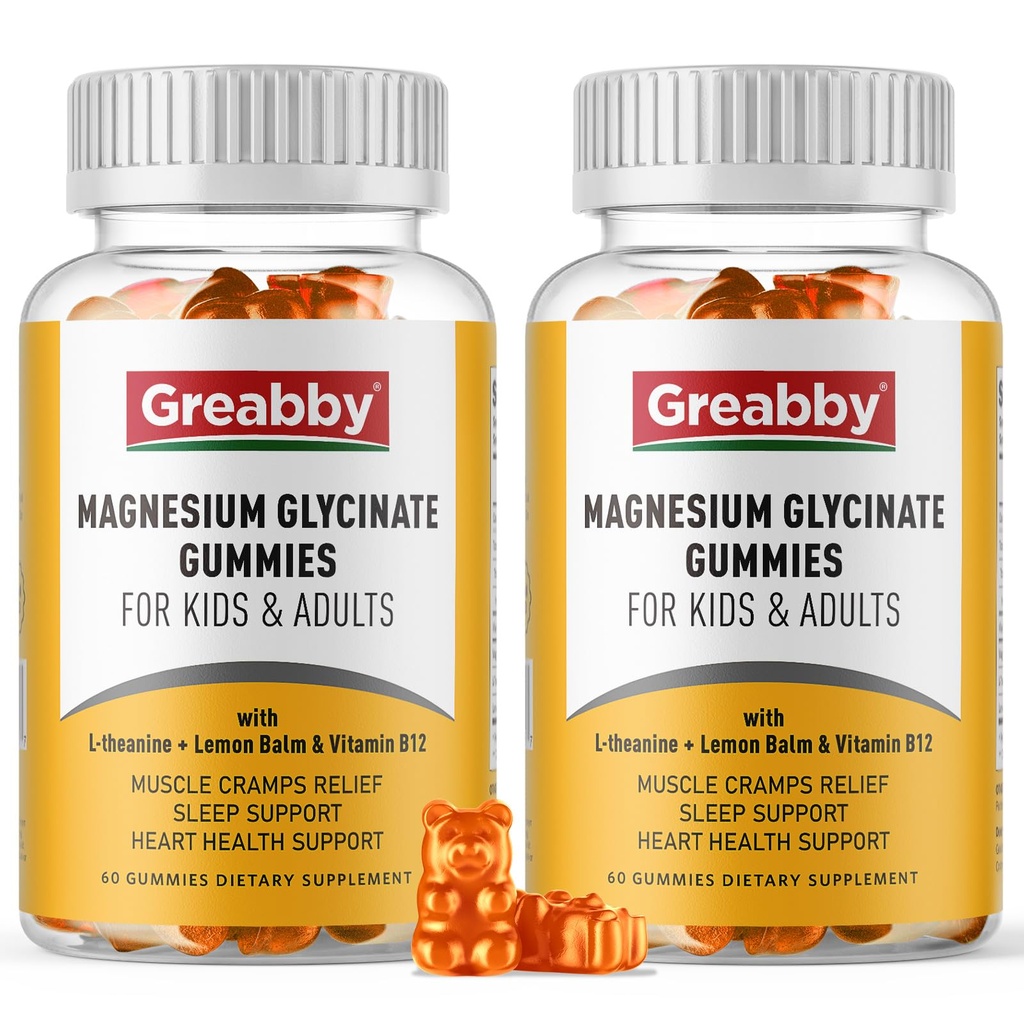Glycinátové gumy hořčíku pro děti a dospělé - Glycinát hořčíku 300mg Žvýkací doplněk - Promotes Sleep, Muscle, Relaxation (120Count)