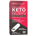 Keto Science Keto Burn Kapsle, Exogenous Ketone, Dual- Action with BHB & EGCG, Ketones for Hydration, Keto BHB, Weight Support, Energy, Focus & Ketóza, 60 Kapsle, 15 Služeb