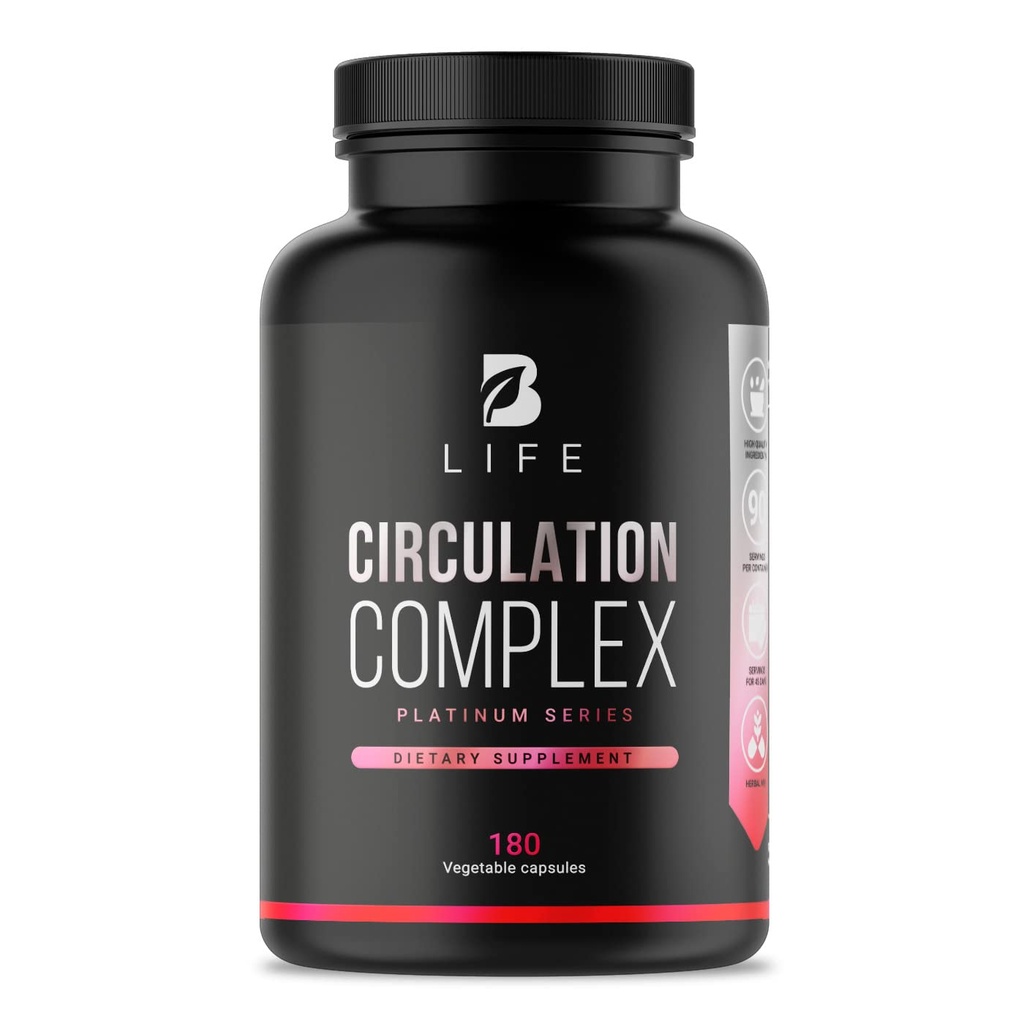 Butcher 's Broom, Horse Chestnut, L-Arginin a Resveratrol, Circulation Complex CLAS124; 180 Caps - 45 dní CLAS124; Made in USA by B Life. (CirculationUSA)