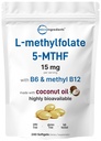 Micro Ingredients L Methylfolát 15 mg, 240 Softgels PHAR124; Active 5-MTHF with B6 & Methyl B12 PHAR124; Methylovaný vitamin B9 with Coconut Oil