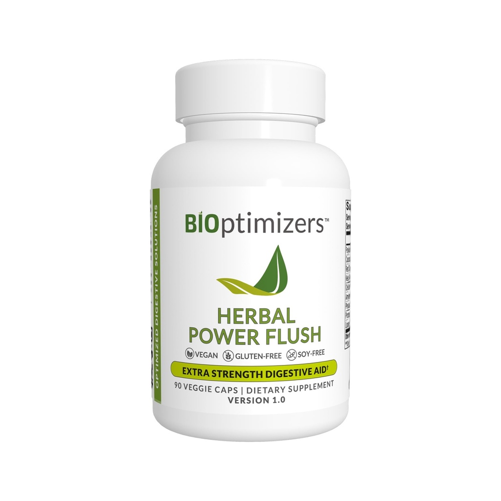 BiOptimizéry Bylinné Power Flush - Extra síla trávicí čištění - Eliminovat toxiny Zlepšit Bowel Digestion - Bloating Discomfortable Relief pro dospělé - 90 Kapsle