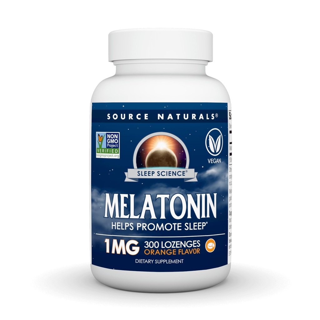 Zdroj Naturals Sleep Science Melatonin, Pomáhá podporovat spánek * - 1 mg - 300 Orange ochucené Lozenges