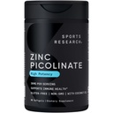 Sports Research High Potency Zinum Picolinate 30 mg s organickým kokosovým olejem 124; Vysoce absorbovatelný doplněk zinku pro zdravou imunitní a enzymovou funkci - Non- GMO Testováno & Gluten- Free (90 Tequid Softgels)