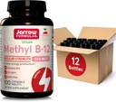 Jarrow Dictionas Pravidelné síly methyl B-12 500mcg, Dietní dodatek pro výrobu celulární energie a Brain Health Support, 100 Cherry- Ochucené žvýkací tablety, 100 denní dodávka, balení 12