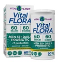 Vital Planet - Vital Flora Muži nad 55 Daily Probiotic, 60 Milionů CFU, Diverse Strains, Organic Prebiotics, Imunitní podpora, Digestive Health Secure Stabilní Probiotika pro muže, 60 Kapsle