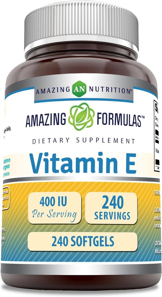 Úžasné množství vitaminu E dodatek 124; 400 IU per Serving CLANE124; 240 Softgels CLANE124; Non- GMO CLANE124; gluten- Free CLANE124; Made in USA