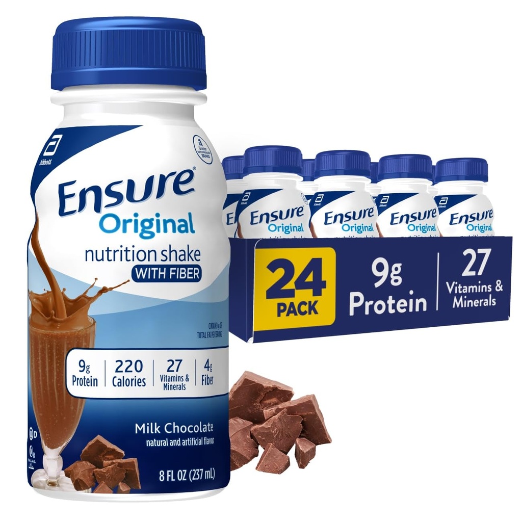 Zajistit původní mléko Čokoláda Nutrition Shake s Fiber CLANEK124; Malé jídlo výměnou Shake CLANEK124; připraven k pití CLANEK124; 9g protein, 27 Vitamíny a minerály CLANEK124; 8 fl oz - 24 Pack