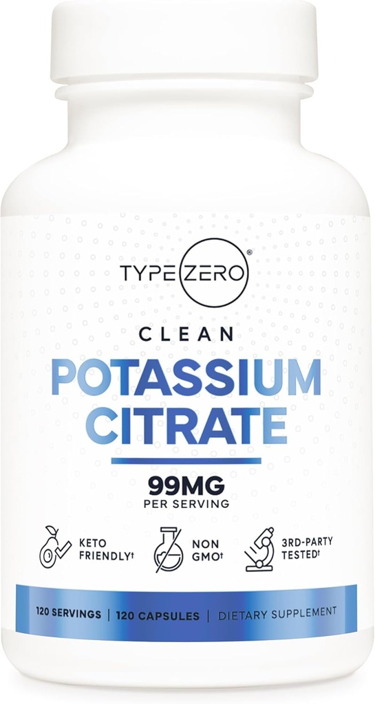 Citrát draselný typu nula (99mg, 120 tobolek) - bez glutenu, Non- GMO