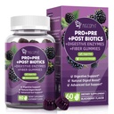 Migcopat Pre Post Probiotika Gummies, Probiotic Prebiotic Postbiotic Digestive Enzymy s Fiber, 120 Milion CFU Probiotika Kompletní Gut Support, Cukr zdarma, Vegan, BlackBerry Flavor, 60 Cts