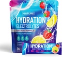 Elektrolyty Powder Hydration Packets - Recovery Drink Mix se sodíkem, Draslíkem, hořčík, vápník, vitamín C & zinek - Bez cukru, Keto, Non GMO & Vegan - Jahodová citronáda - 16 Nálepky