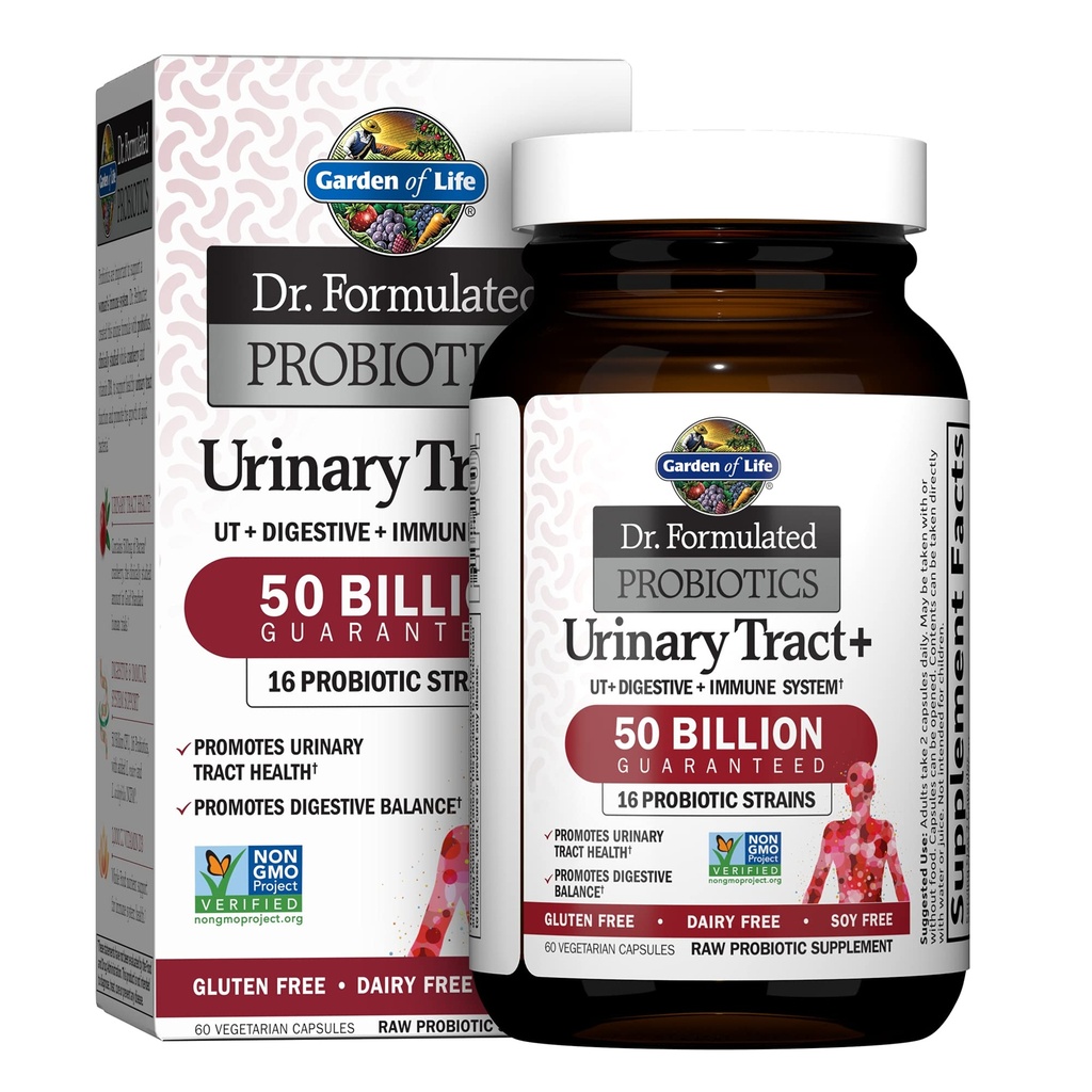 Zahrada života Dr. Vydávaný Probiotika Močový Trakt + - Acidophilus Probiotic s Pacran Cranberry pro močové trakt Zdraví, Digestivní rovnováha - Gluten, mléčná a sójová zdarma - 60 Vegetariánské kapsle