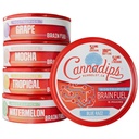 Cannadips - Brain Fuel Variety Pack - Nootropic Caffeine Pouches - 50mg Lion 's Mane, 100mg Caffeine, 50mg L- Theanine, No Sugar - Clean Energy Brain Fuel for Cognitive Performance, Made in USA (5-PACK)