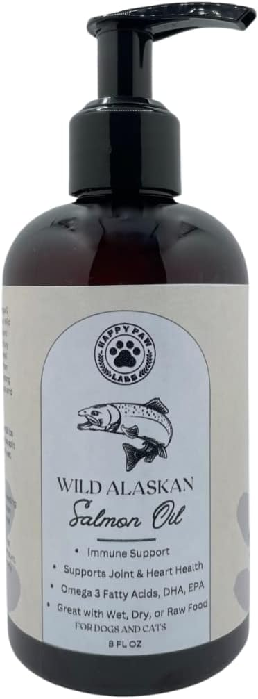 Čistý Aljašský losos olej pro psy a kočky - Omega 3 Kožní & Coat dodatek, přírodní EPA + DHA mastné kyseliny pro společnou funkci, mozek, imunitní a srdeční zdraví (8 FL OZ)