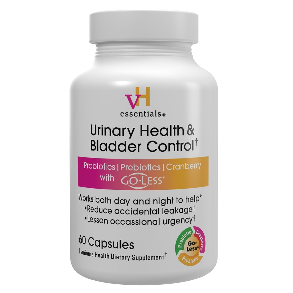 vH nezbytnosti Urinální zdraví a močová měchýř Control, Cranberry Extract, Prebiotika a probiotika, 24- hodinová femininní zdravotní podpora, Reduces Occasional Leakage, Podporuje Vaginální zdraví, 60 Kapsle