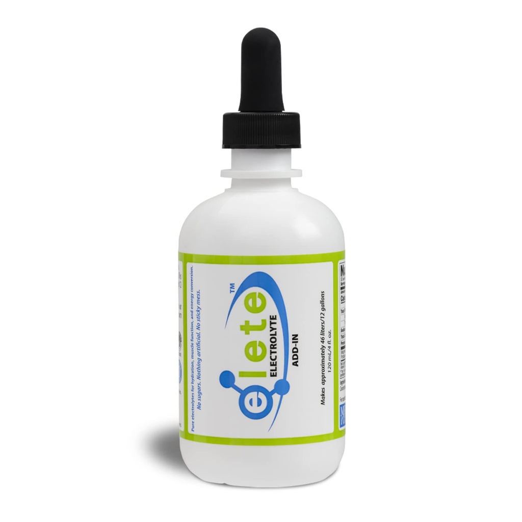 Elete Electrolyte Add- in Hydration Kapky 124; Sodík, hořčík, draslík & Stopy Minerály 124; Neochucené, Všechny přírodní Duševní 124; Noha & Svalové křeče Relief 124; Transform libovolný nápoj do sportovního nápoje, 4 Ounce