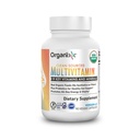Organixx Vegan Multivitamin pro ženy a muže, s vitaminem C, D3, vitamín B komplex, probiotika, organické ovoce a zelenina, podporuje stravovací, Gut zdraví, imunitní podpora, 90 Gel kapsle