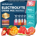 Venture Pal High Sodium Sugar Free Electrolytes Powder Packet - Hydratační balíčky s vitamínem, sodík a draslík 124; Nulová kalorie CLAS124; Vegan, Keto & Paleo Friendly Electrolyte Drink Mix - 16 Sticks
