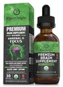 PLANTORIGIN-USDA Organic Liquid Brain Supplement - Plant- Based Nootroppic Drops for Focus, Memory & Mental Clarity - Vegan, Non-GMO, Caffeine-Free, Ashwagandha, Ginseng, Ginkgo, Rhoddiola - Made in USA