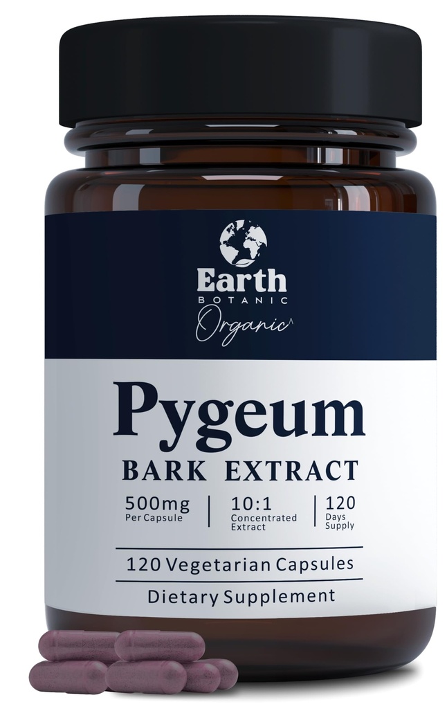 Pygeum Bark Extract 500mg 120 Kapsle - Bylinný dodatek podporuje Prostate Health, močový měchýř a močový trakt - Pánský doplněk zdraví (Vegetarian, Non- GMO) 4 měsíce