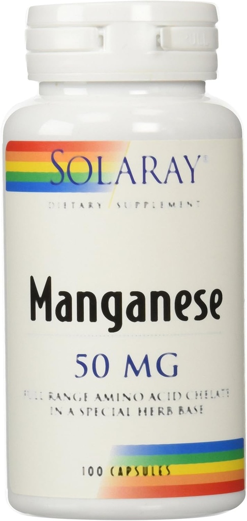 Solaray Manganese dodatek, 50 mg, 100 Počet