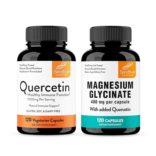 Sandhu Quercetin & Magnesium Glycinát komplexní kapsle 124; Podporuje imunitní, svalové zdraví a kvalitní spánek