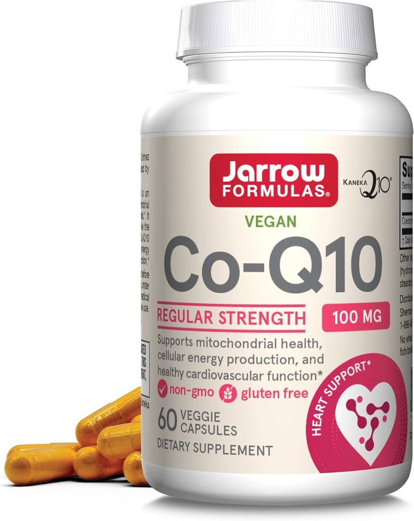 Jarrow Displaas Co-Q10 100 mg - 60 Veggie Caps - Antioxidant Support for Mitochondrial Health, Energy Production & Cardiconational Function - Až 60 Služeb