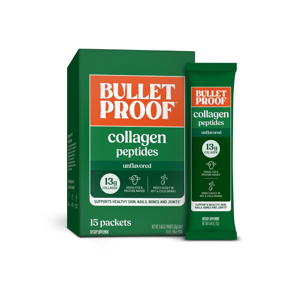 neprůstřelné neochucené kolagen Peptides Powder Packets, balení 15, Grass- Fed kolagen protein a aminokyseliny pro kůži, kosti a společné podpory, pasture raised, No Add Hormones