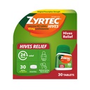 Zyrtec 24 hodin Hives Relief Tablety, 10 mg Cetirizin HCl Tablety na pomoc snížit podpatky a snížit svědění Vzhledem k Hives, Antihistamin Tablety pro Itch Relief & Léčba kopřivky, 30 ct