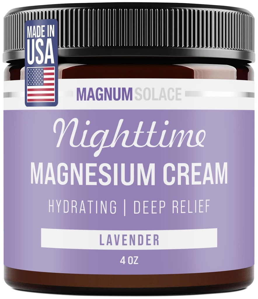 Hořčík Lotion - Nighttime Magnesium Cream - Aplikujte na nohy, paže nebo hrudník - Topický chlorid hořečnatý - USA Made and Safe for Kids (Lavender)