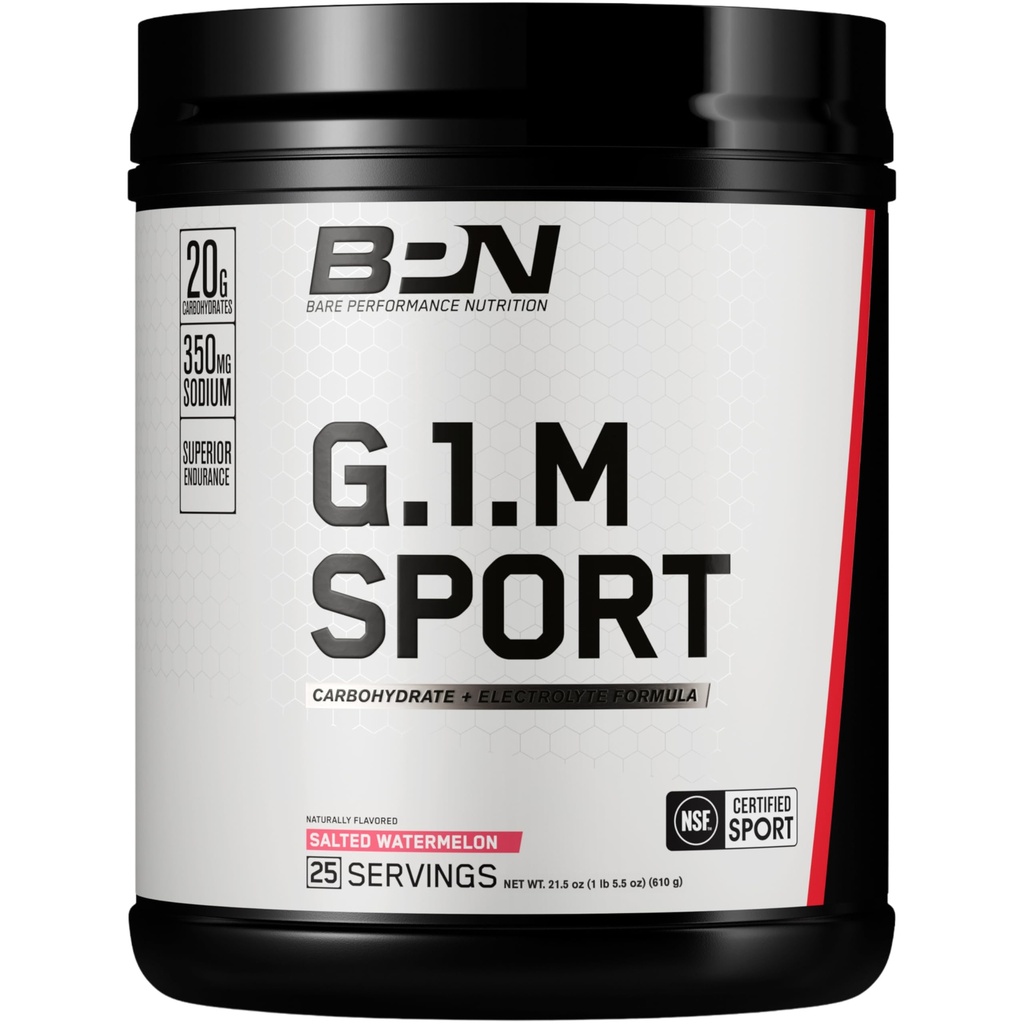 BARE VÝKONNOST VÝSLEDKY, BPN G.1.M Go One More Sport, Vytrvalost školení paliva, Superior Carbohydrát & Electrolytes Powder Formule, snížení únavy, slaný meloun, 25 Služeb