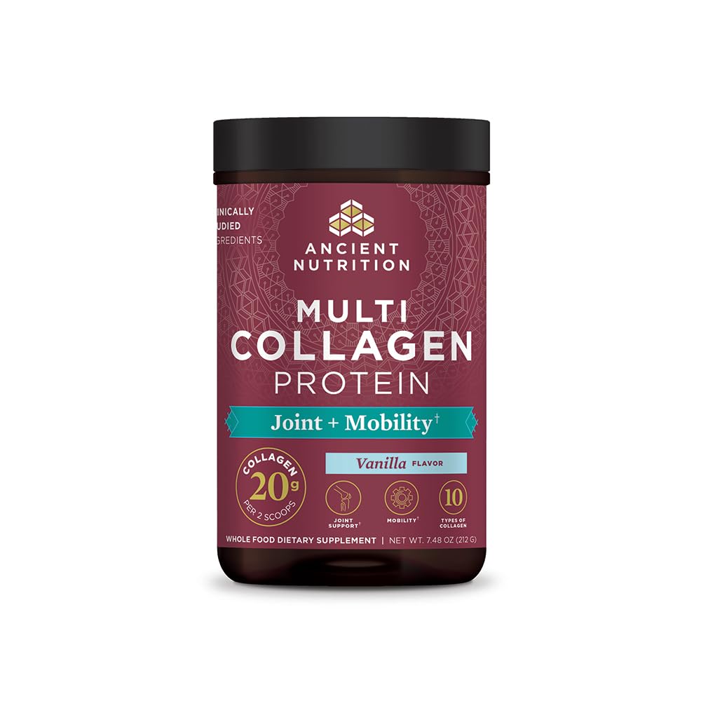 Antický nutriční kolagen prášek protein, Multi kolagen protein prášek kloub + mobilita, 20 Serving, společný dodatek s hydrolyzované kolagen Peptides pro příspěvek cvičení, 7.48oz