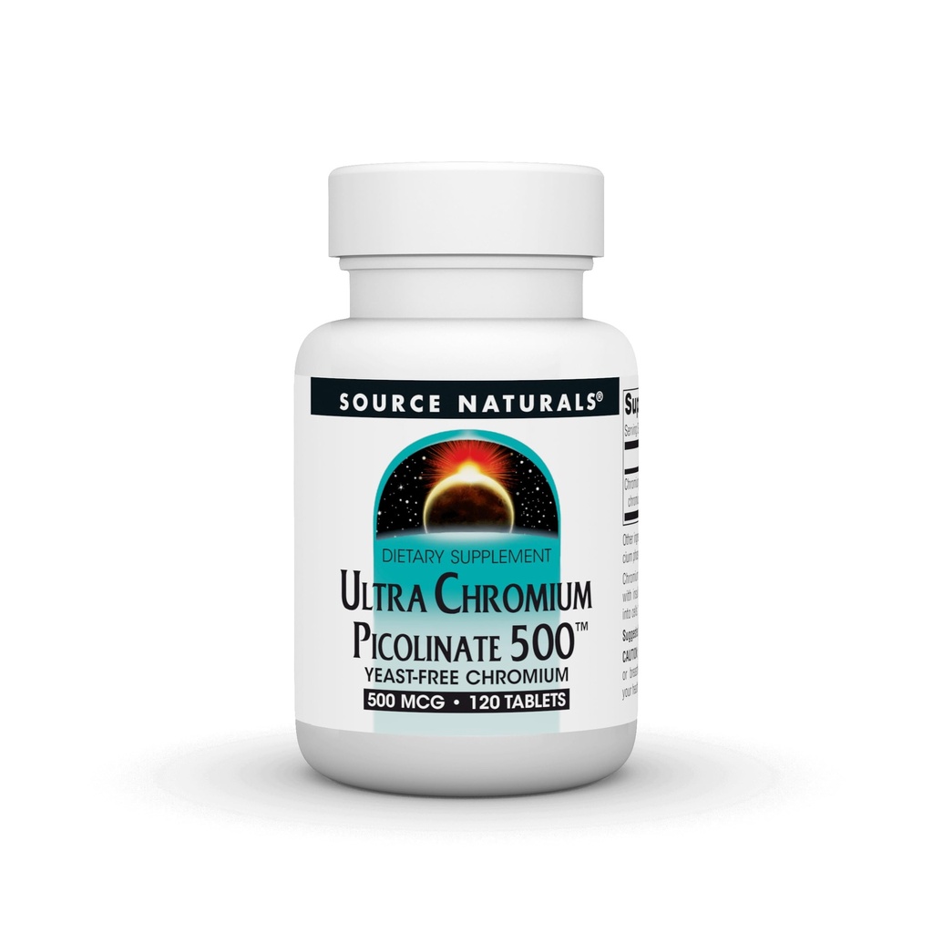 Zdroj Naturals Ultra Chromium Picolinate 500 Yeast- FreeChromium, vegetariánský dodatek stravy, 500 mcg - 120 tablet