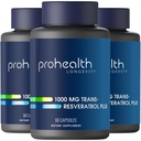ProHealth Trans Resveratrol Plus 1000mg. Světy nejvíce zkoumaný Trans- Res dodatek. Lékař s Quercetin & BioEnhancers pro Max Potency. Laboratorní testy 98% Čisté. 30 Služeb (3 balení)