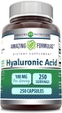 Amazing Appendias Hyaluronic Acid 100mg 250 Kapsle dodatek 124; Non GMO Acid 124; Gluten Free Acid 124; Made in USA