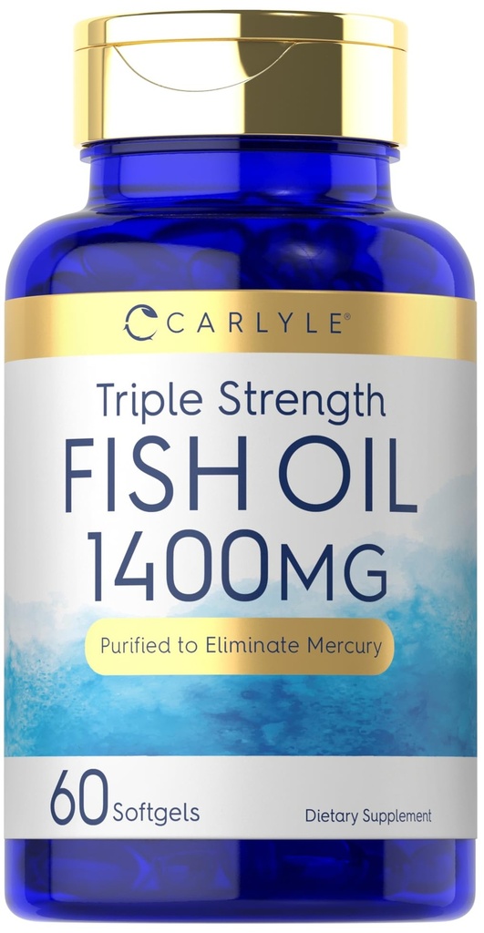 Carlyle Triple Strength Omega 3 Fish Oil Oil 124; 1400mg Oil 124; 60 Softgels Omega 124; Non- GMO, gluten zdarma dodatek