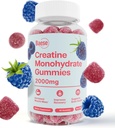 Tvorba Monohydrát Žvýkačky pro muže a ženy - Vysoká čistota Sour Blue Raspberry- Žvýkací Creatin Infuzní Gummy pro svalovou sílu & Energy Boost, Biologicky k dispozici Pre- Workout Dodatek