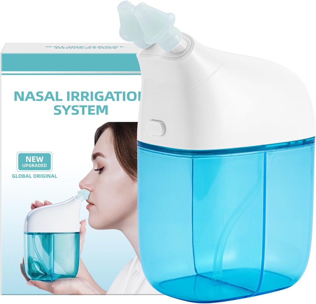 Nasal zavlažovací systém, Nasal Rinse Machine, Sinus Rinse Machine, Sinus Cleaner Machine with Water Tank & Waste Collection Tank - Nose Cleaner for Sinus, Sinus Adult, Alergie Relief - Blue