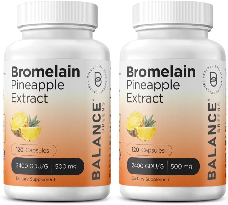 Balancebreens Bromelain 500mg, 120 Kapsle - Ananas Extract Digestive Enzyme, Podporuje stravení a společný doplněk zdraví