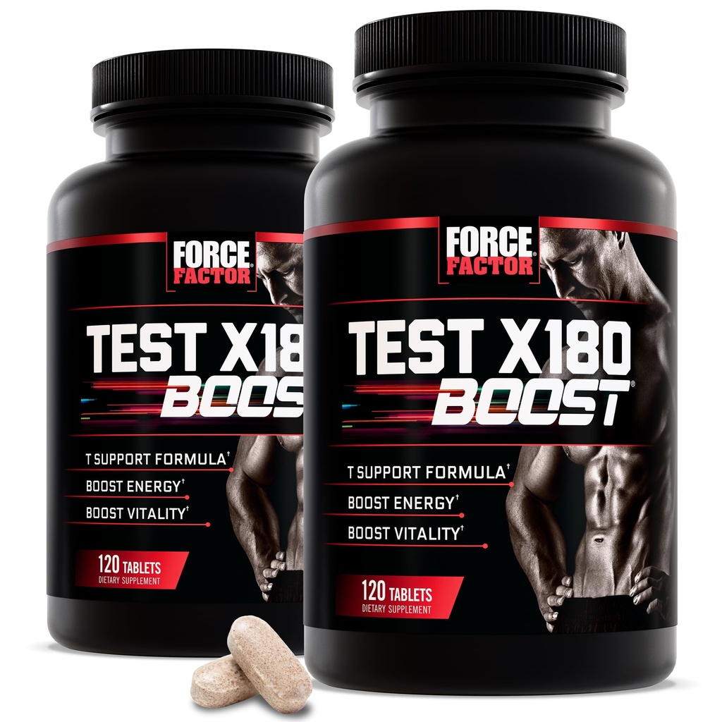 Force faktor test X180 Zvýšení, 2-Pack, Testosteron Booster a doplněk energie pro muže, zvýšení energie, zvýšení Stamina, a zvýšení vitality, s D- aspartické kyseliny a Fenugreek, 240 Tablety