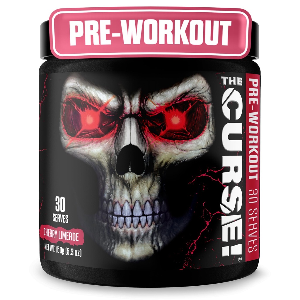 JNX SPORTS Kletba! Pre Workout Prášek pro muže a ženy, Kofein, Beta- Alanin, Creatine, L- Citrulline, 30 Servings, Cherry Limeade Flavor - Zvýšení energie, síla a zaměření