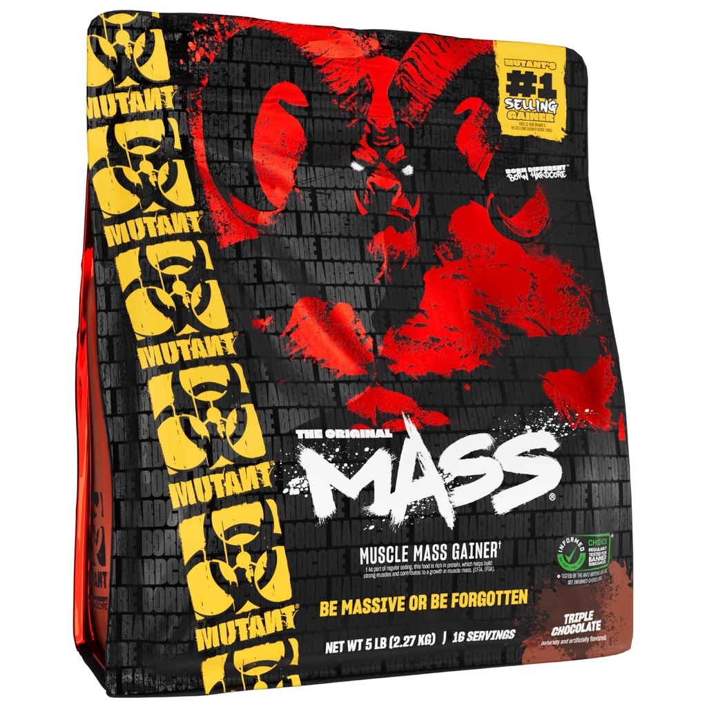 Mutantní hmotnost 124; Masová hmotnost Gainer Protein Powder - vysoká Calorie Protein Powder for Mass gain - Triple Chocolate - 5 liber