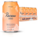 Recess Mood Magnesium & Adaptogen Drink, Relaxační nápoje, 12 unce (Peach Ginger, 12 balení)