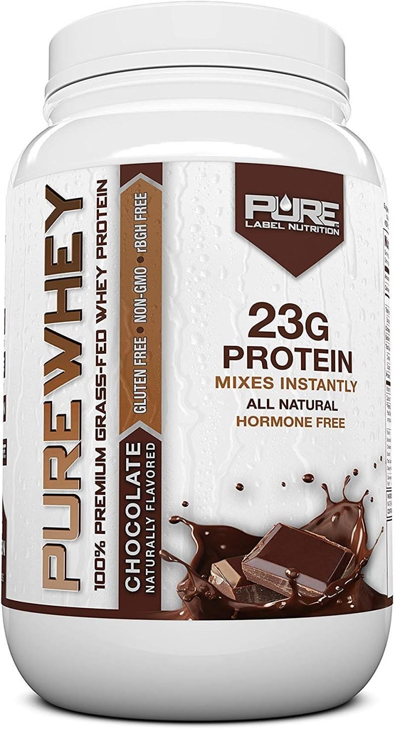 Čistá výživa na etiketě 100% Grass- Fed, Čokoláda syrovátka koncentrát protein prášek (24g) s esenciální aminokyselin, pro Pre a Post cvičení zotavení & budování svalů, nízká tuk & nízké sacharidy - 2lbs